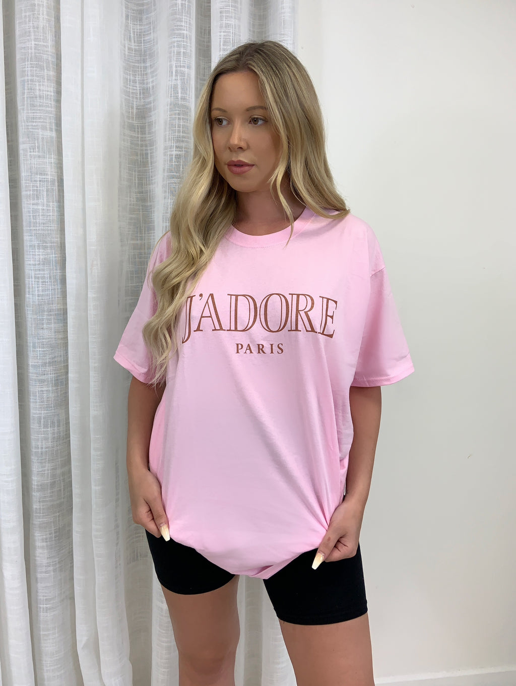 Ladies Oversized J' Adore Paris Short Sleeves T Shirt Top