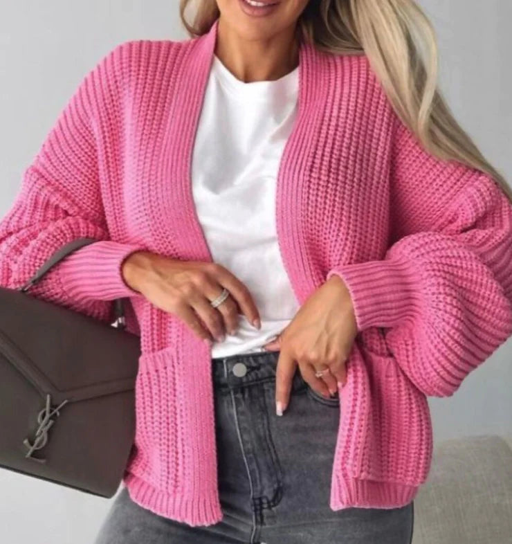 011923 Pink Chunky Cable Knitted Super Long Maxi Cardigan – UNIK-ELEGANCE