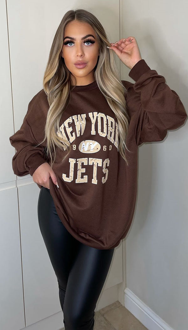 NY OVERSIZED SWEATSHIRT CHOCOLATE