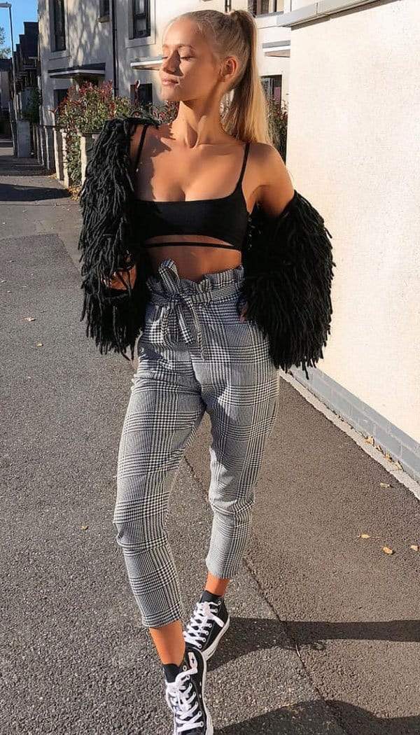 Faux Leather Paper Bag Trousers –