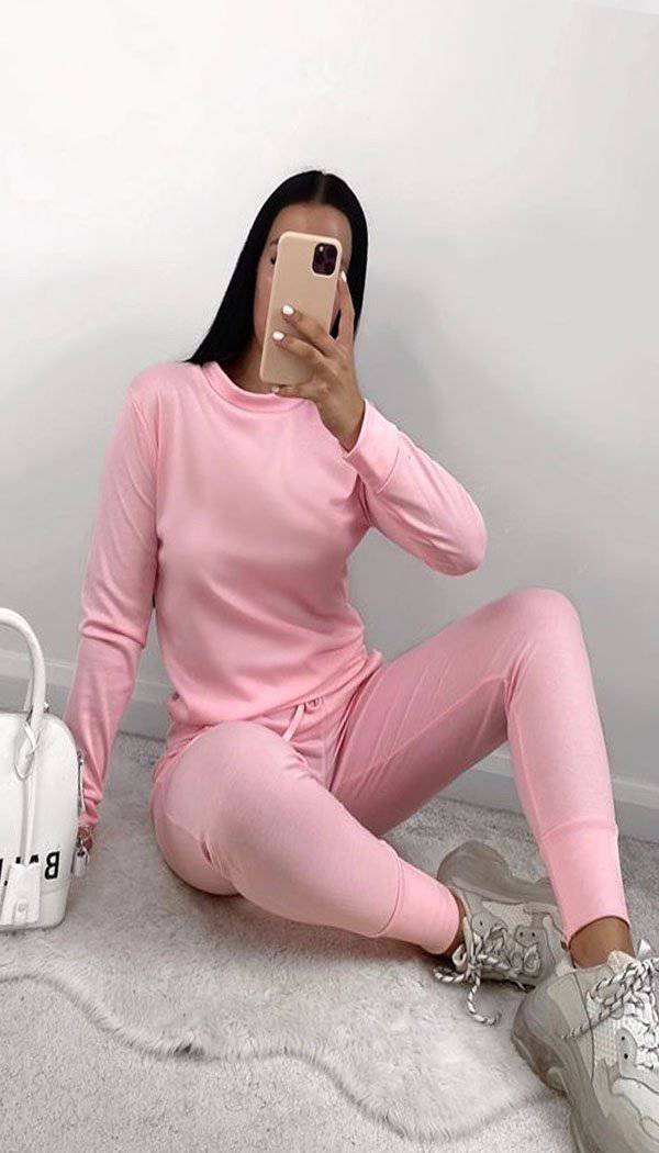 The Boxy Short Sleeved Round Neck Two Piece Loungewear Tracksuit –