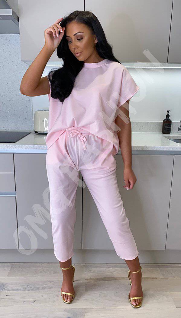 The Boxy Short Sleeved Round Neck Two Piece Loungewear Tracksuit