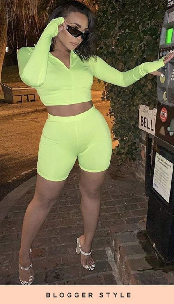 neon yellow bike shorts