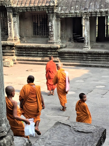 Angkor Wat, Cambodia. Buddhist Monks.