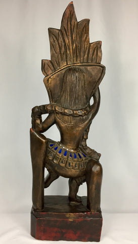 Wood thai wooden dancer sculpture