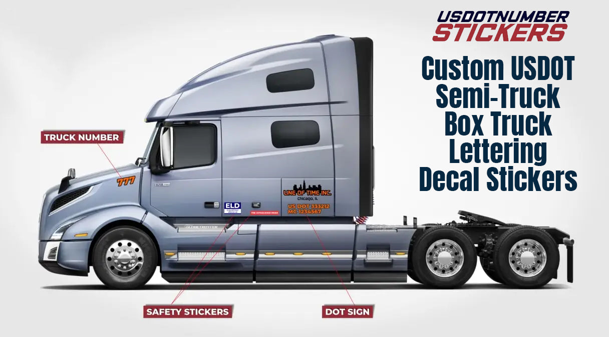 custom usdot semi truck decal sticker lettering
