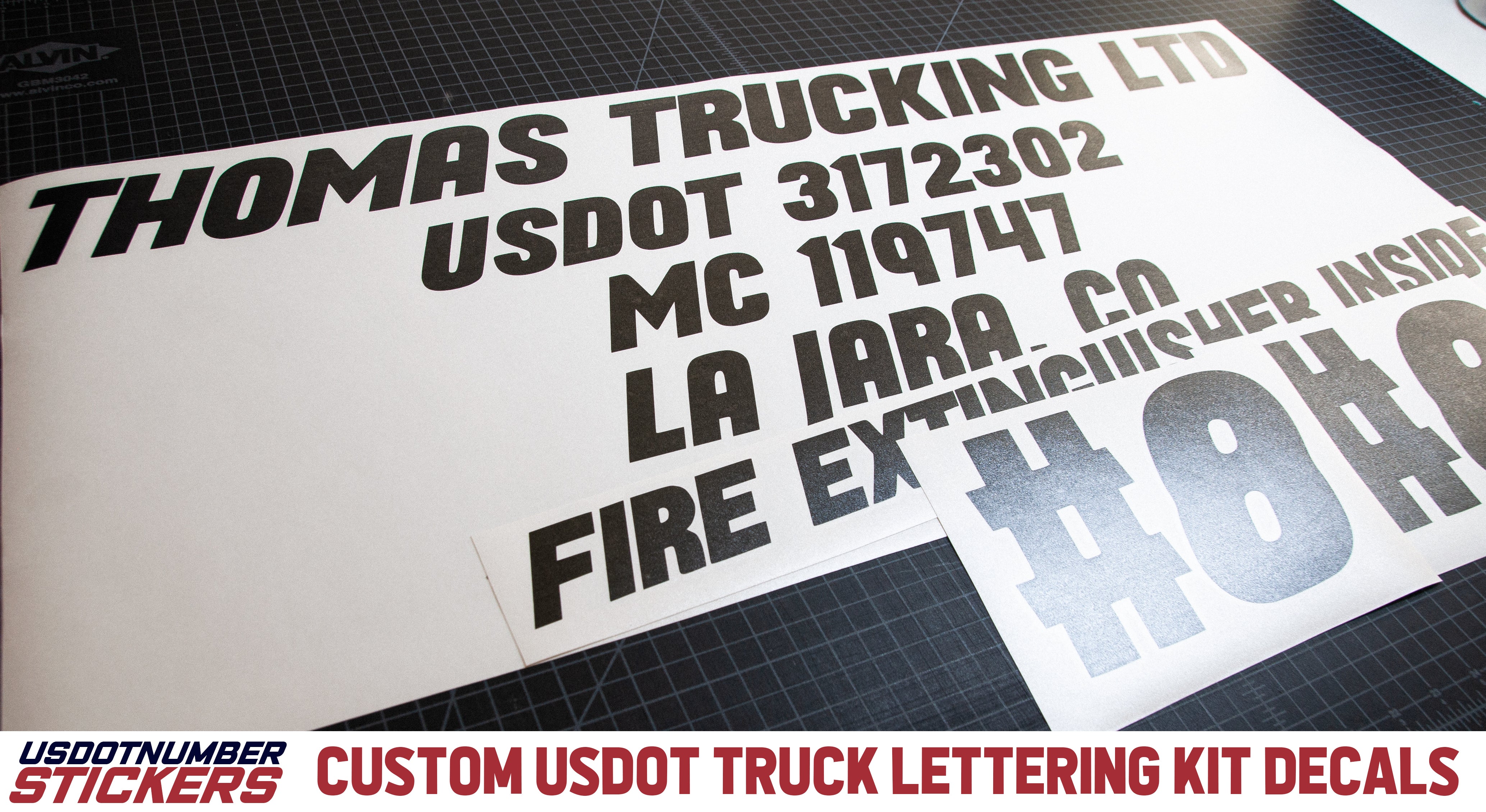usdot number decal sticker lettering kits