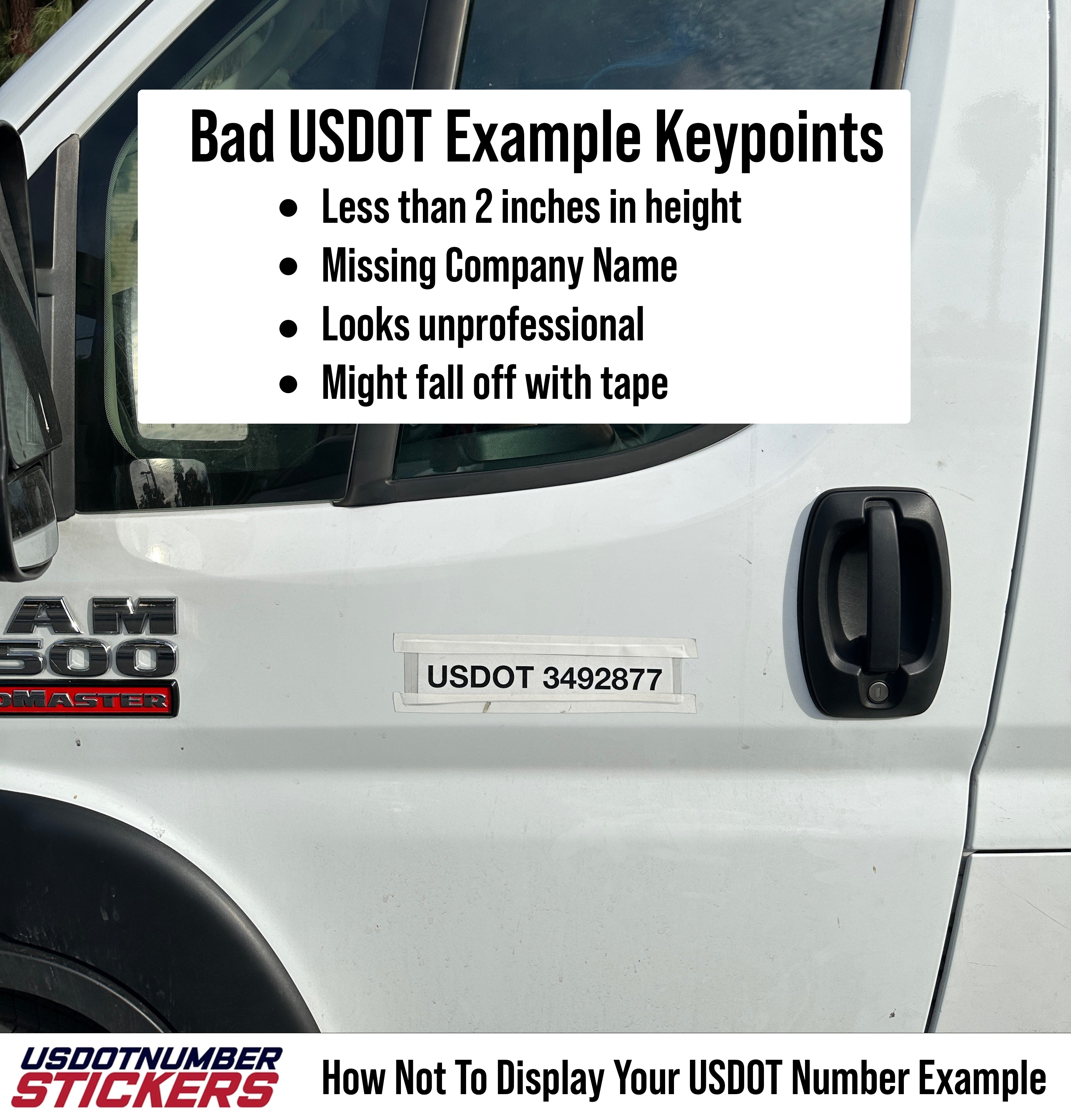 how not to display your usdot number example