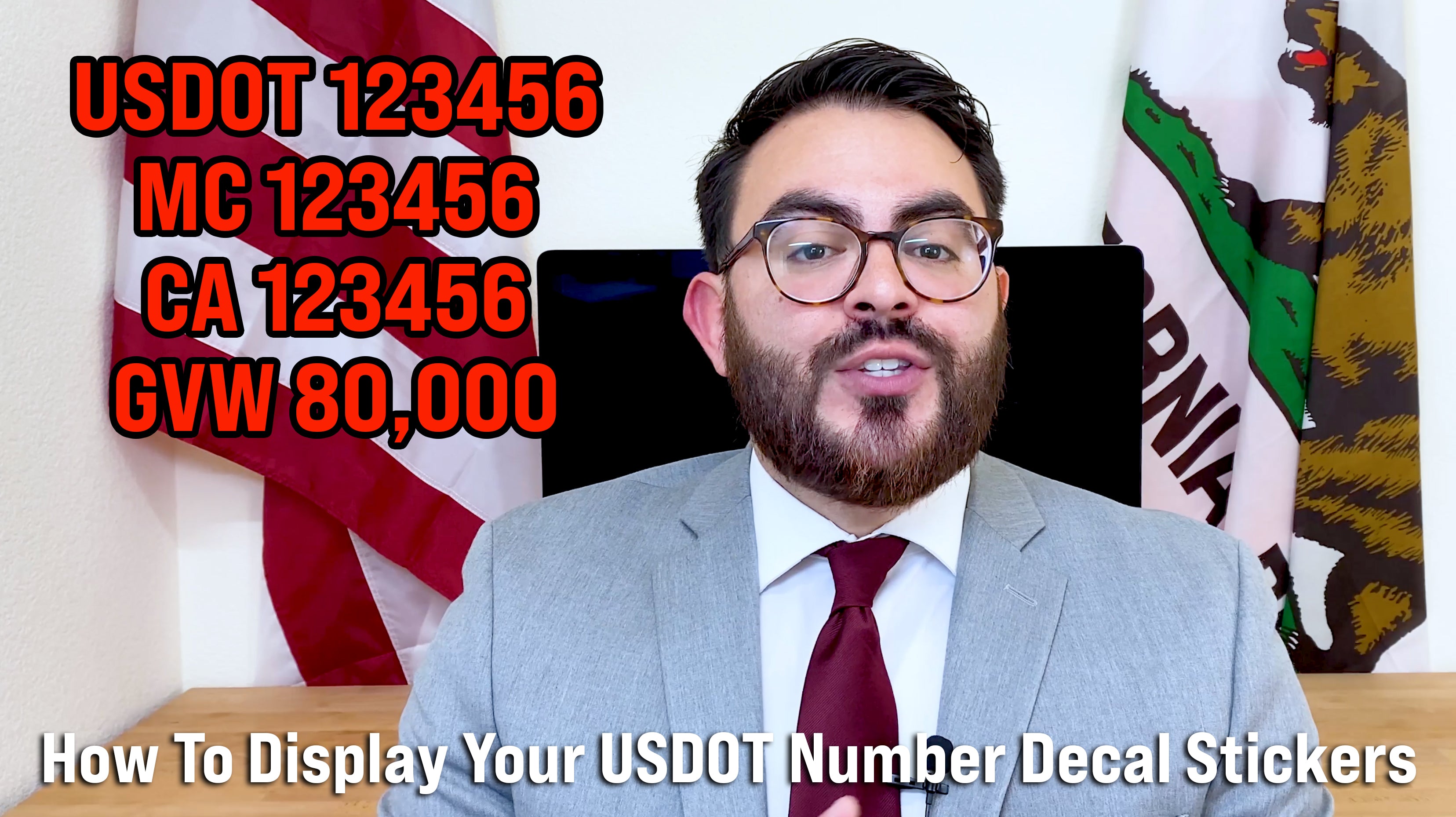 how to display your usdot number lettering