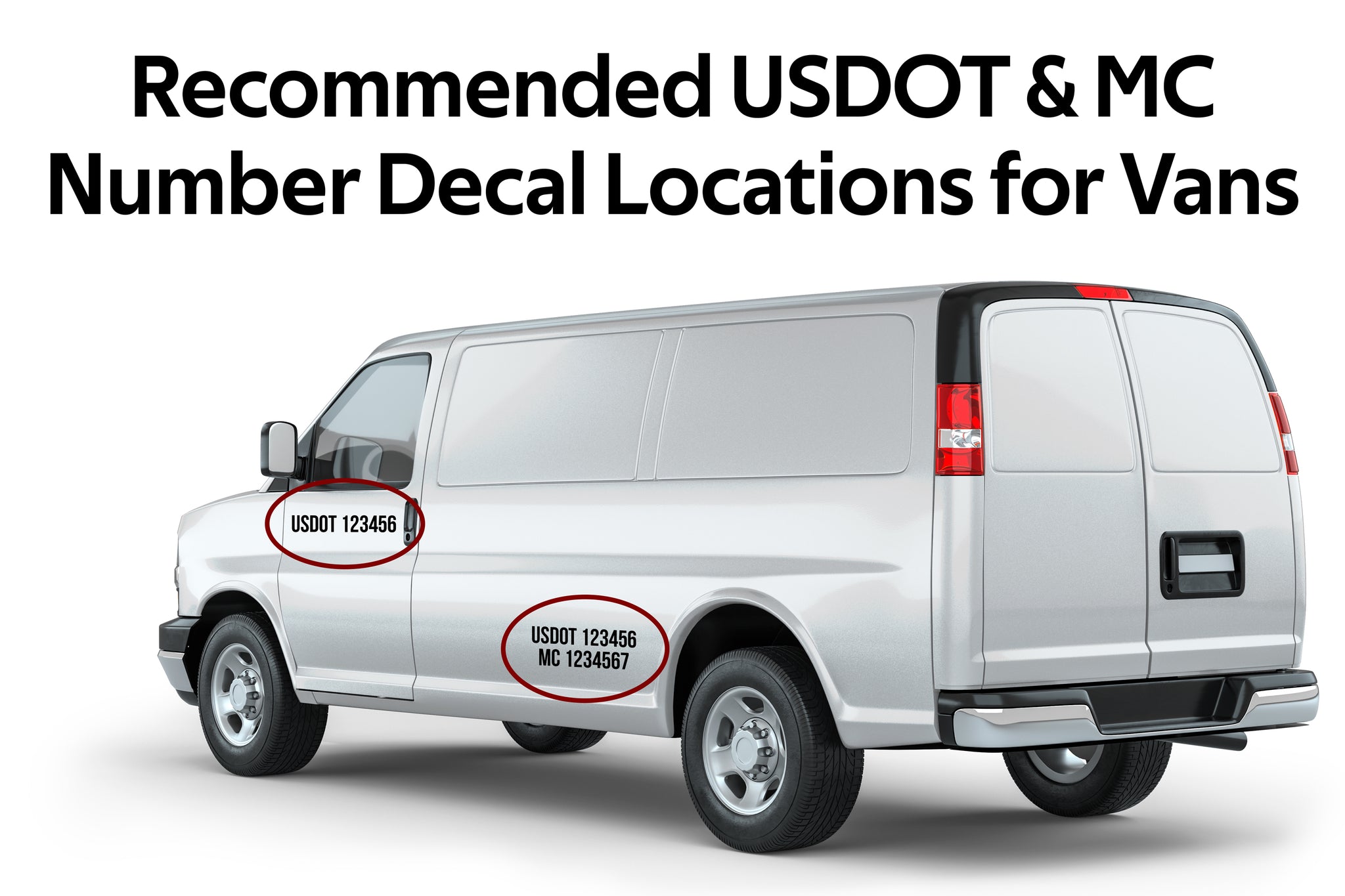 Recommended USDOT & MC Number Decal Locations for Vans