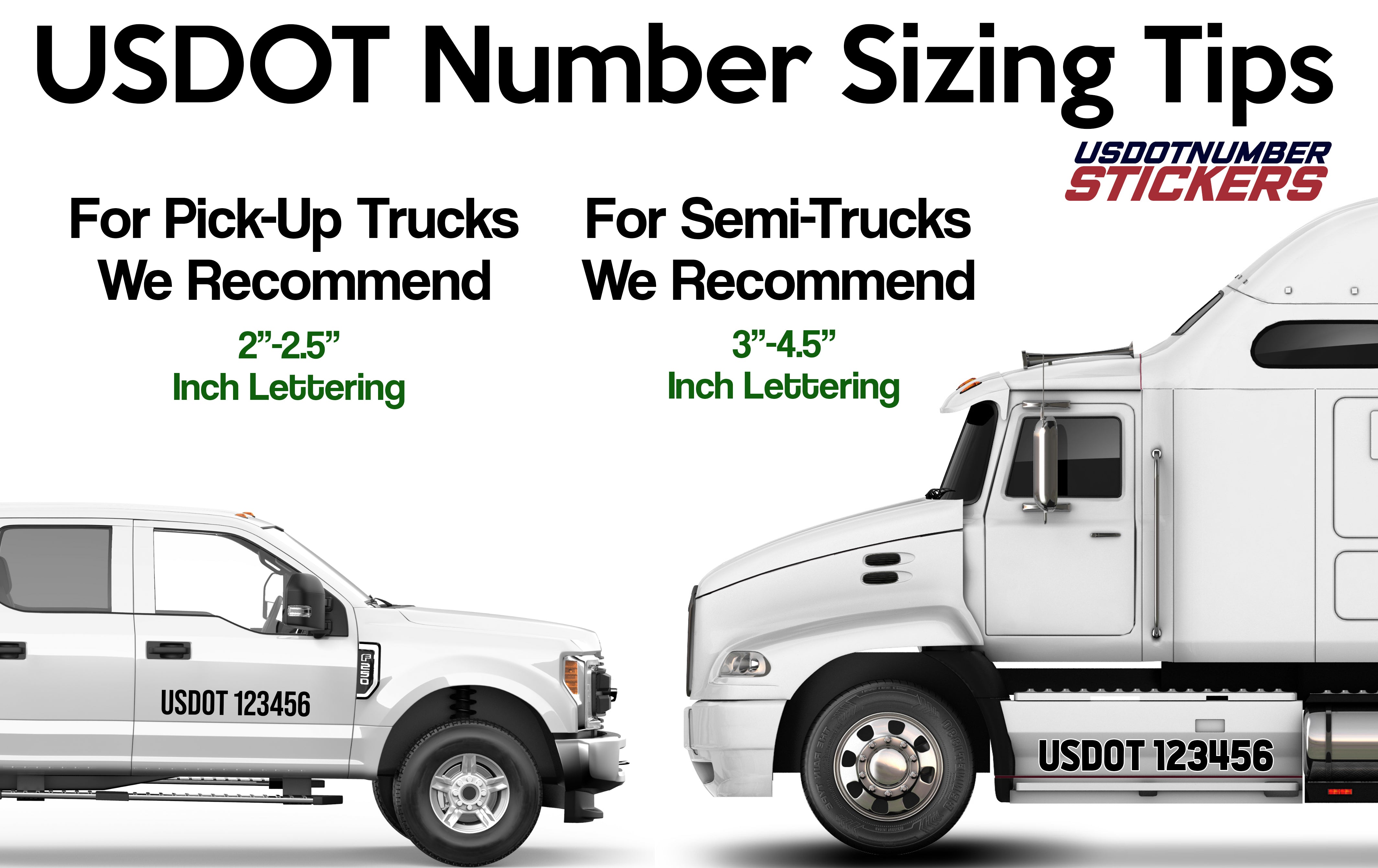 usdot number decal sizes 