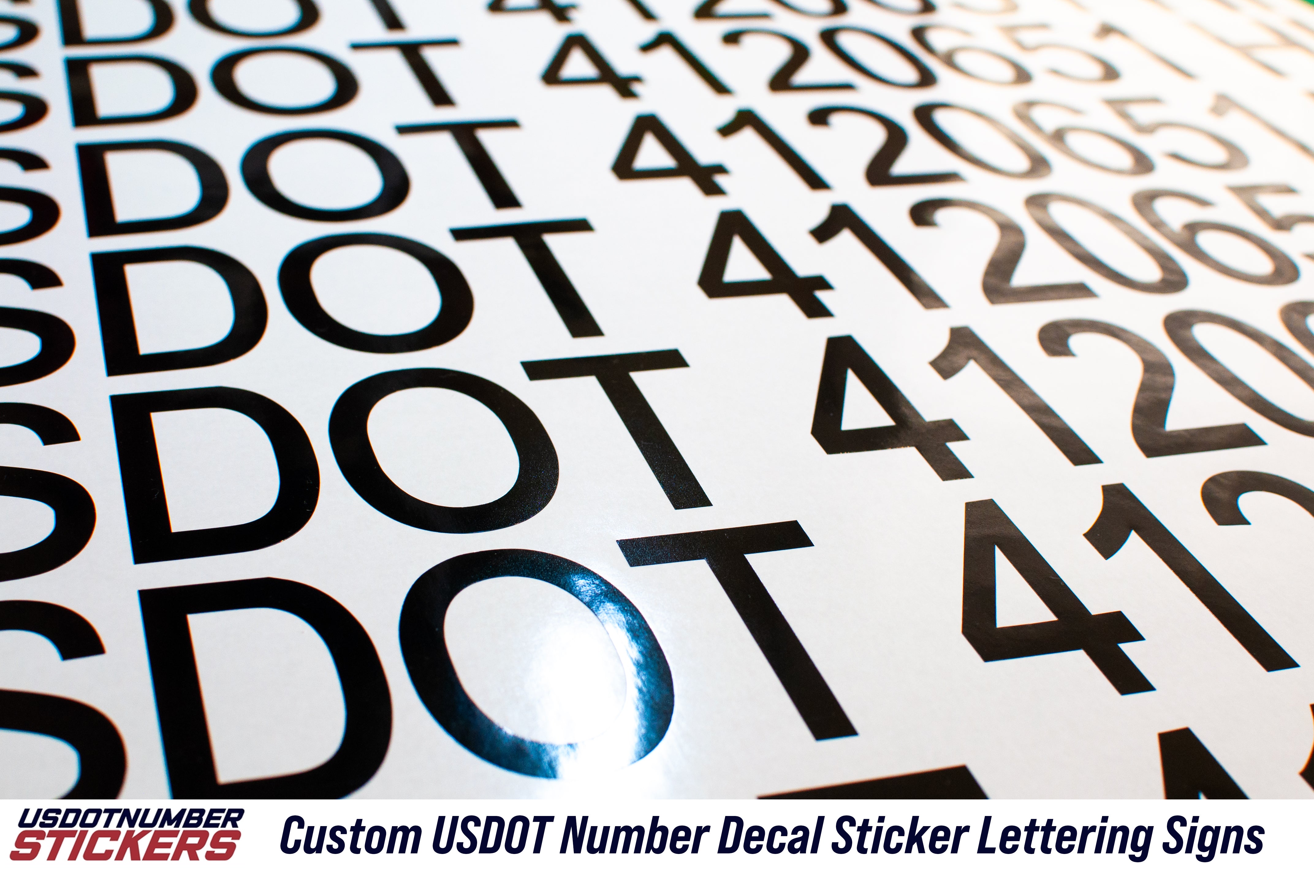 usdot lettering decal stickers for semi trucks