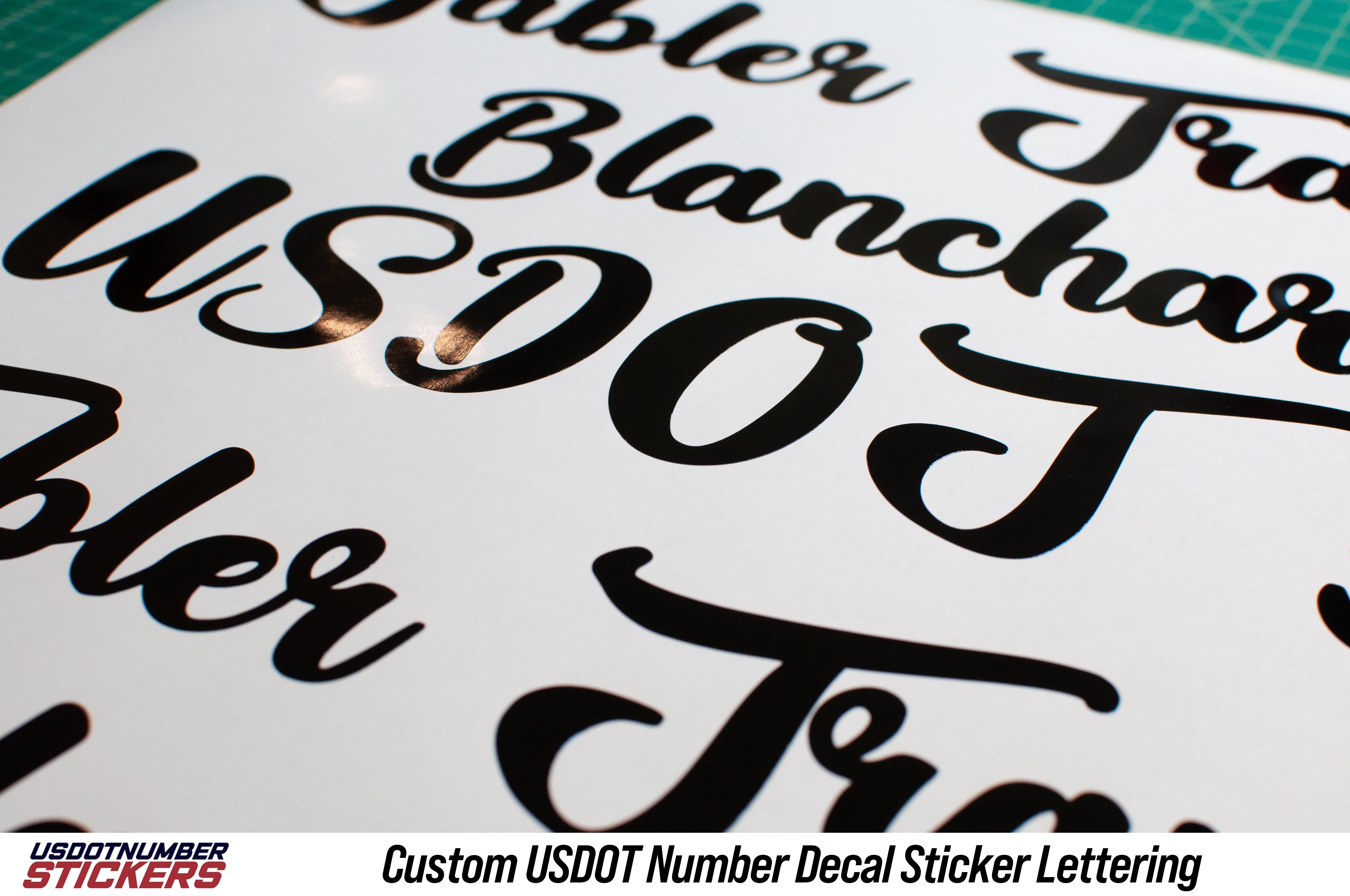 custom usdot number lettering