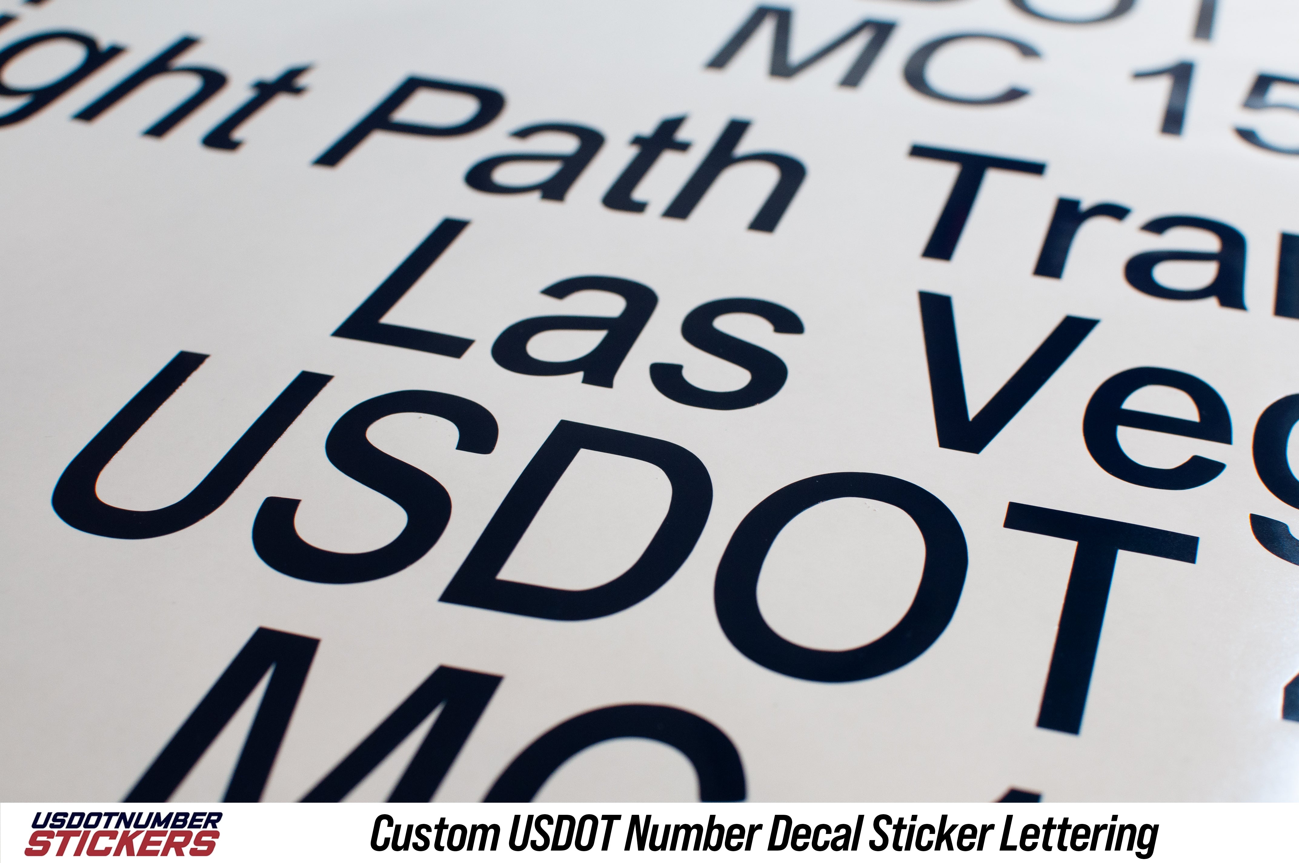 custom usdot number lettering decal