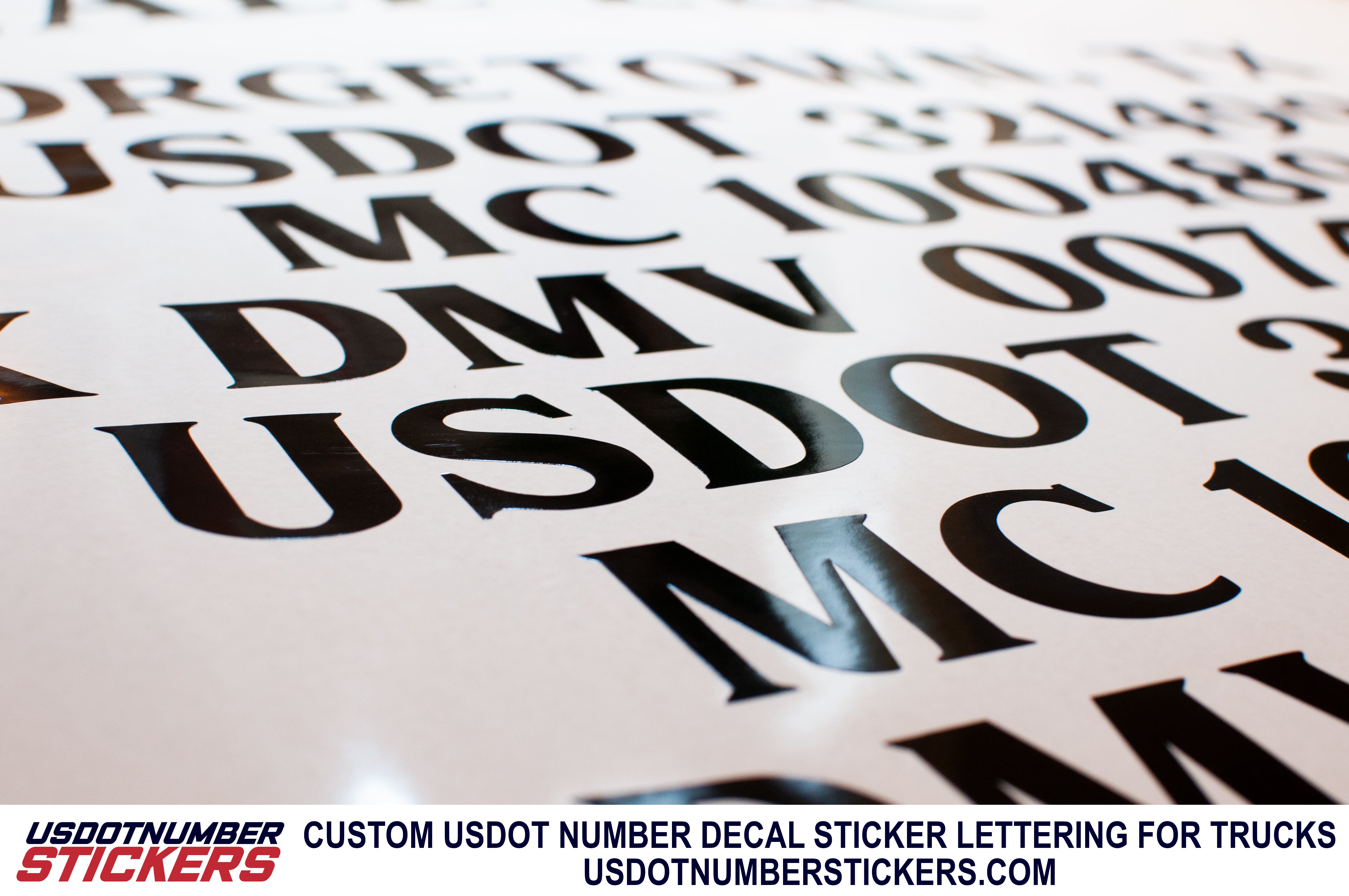 usdot number sticker decal lettering