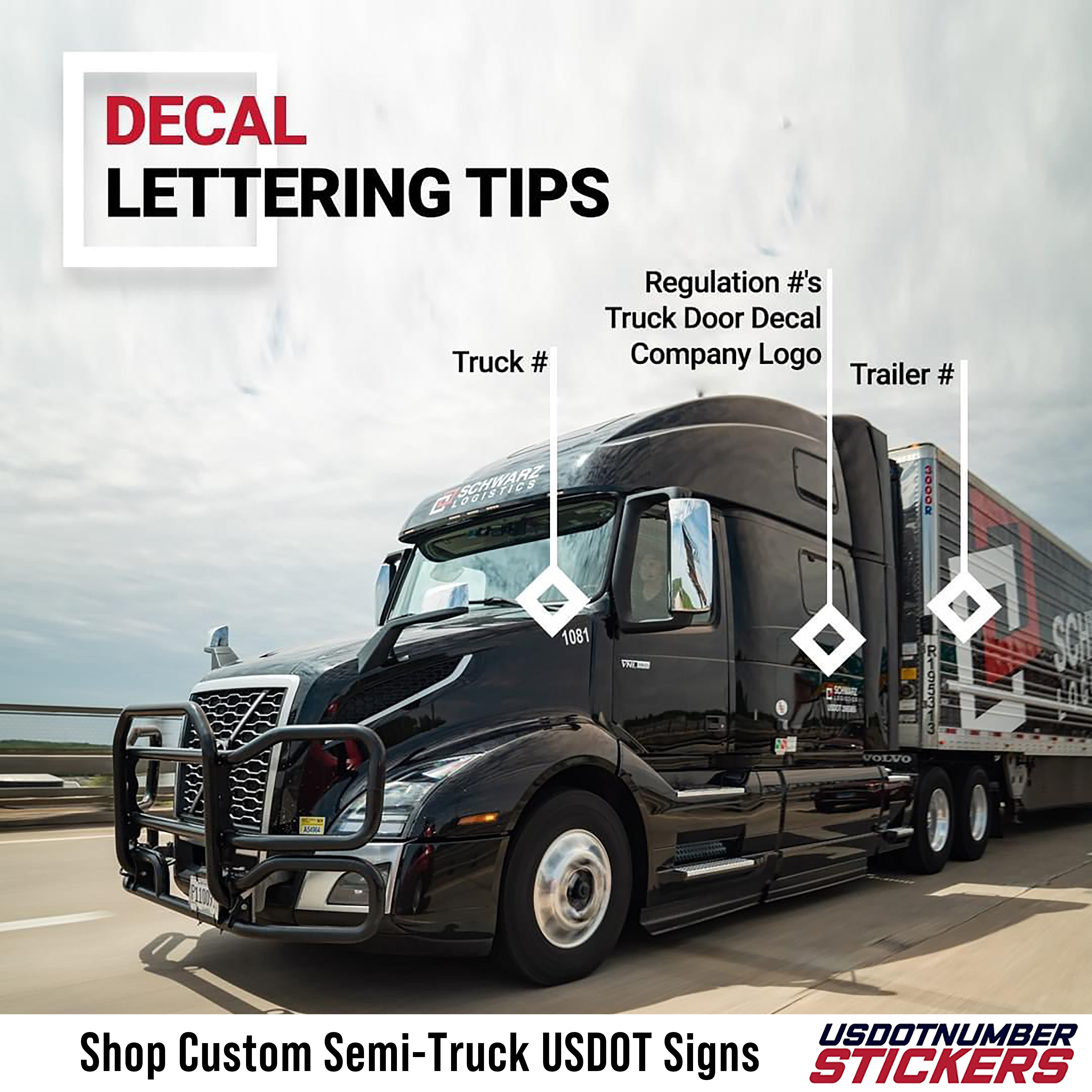 usdot decal lettering tips