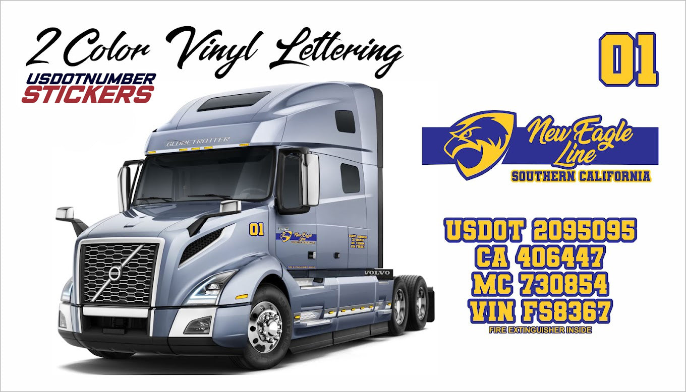 custom usdot semi lettering decals