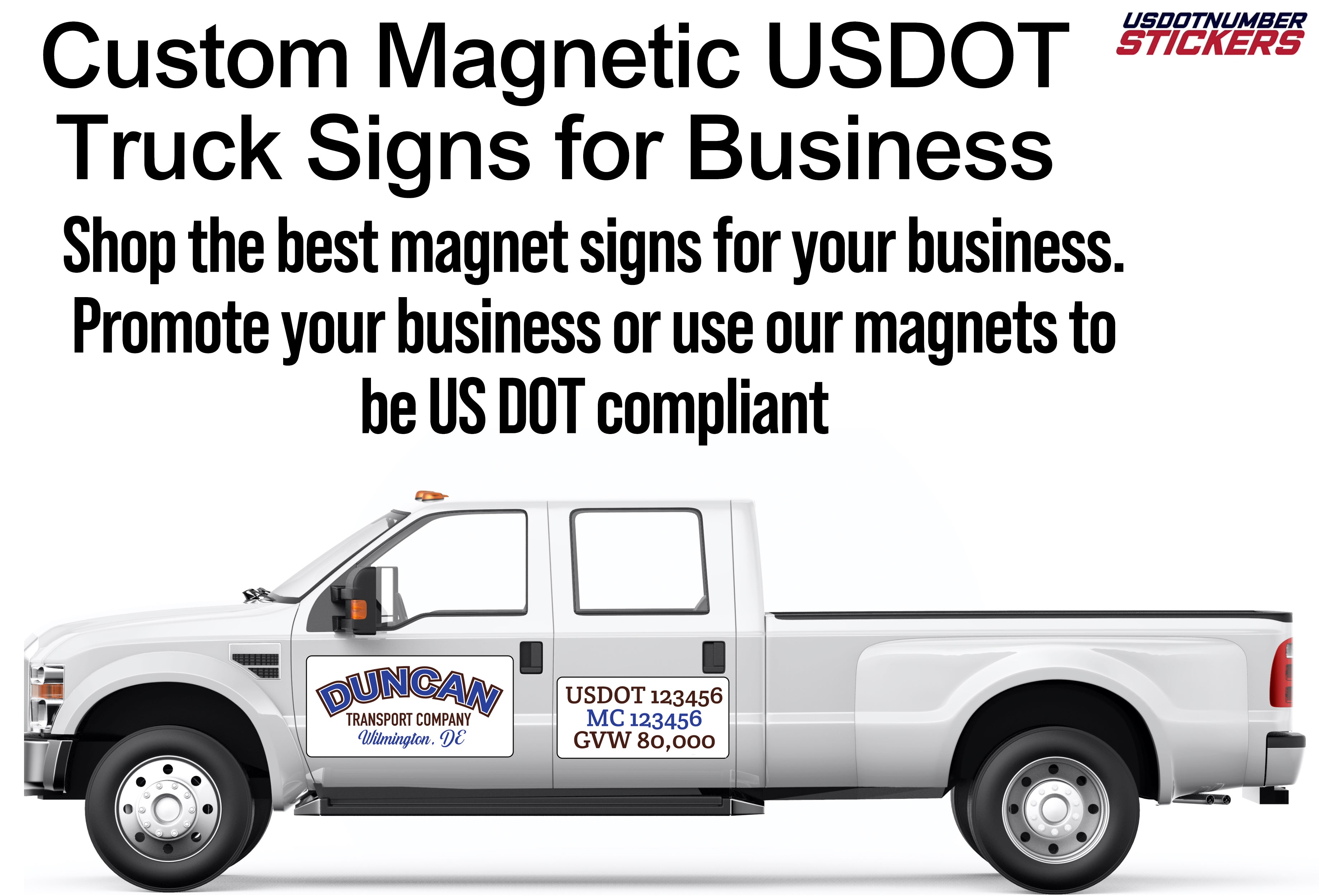 custom magnetic usdot truck signs