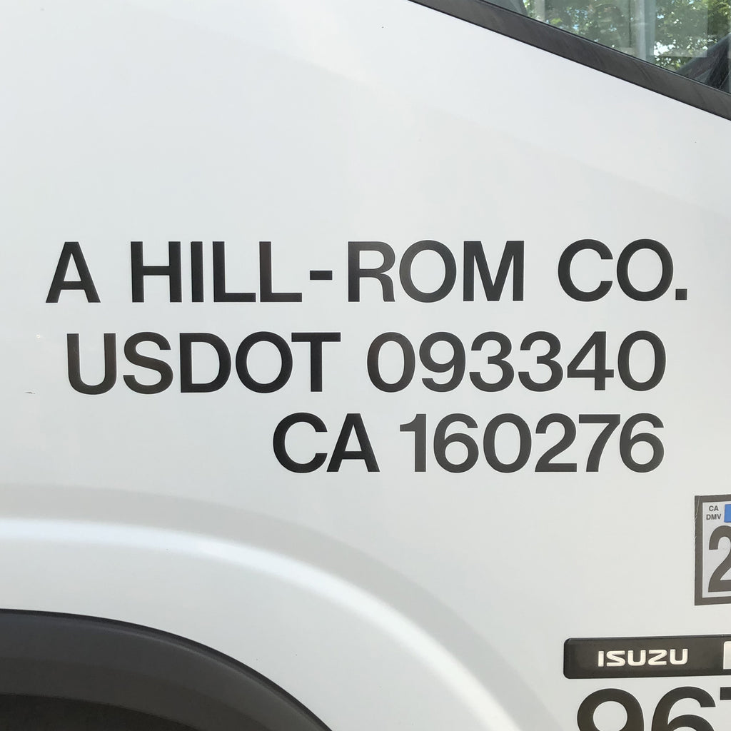 usdot and ca number decal sticker example