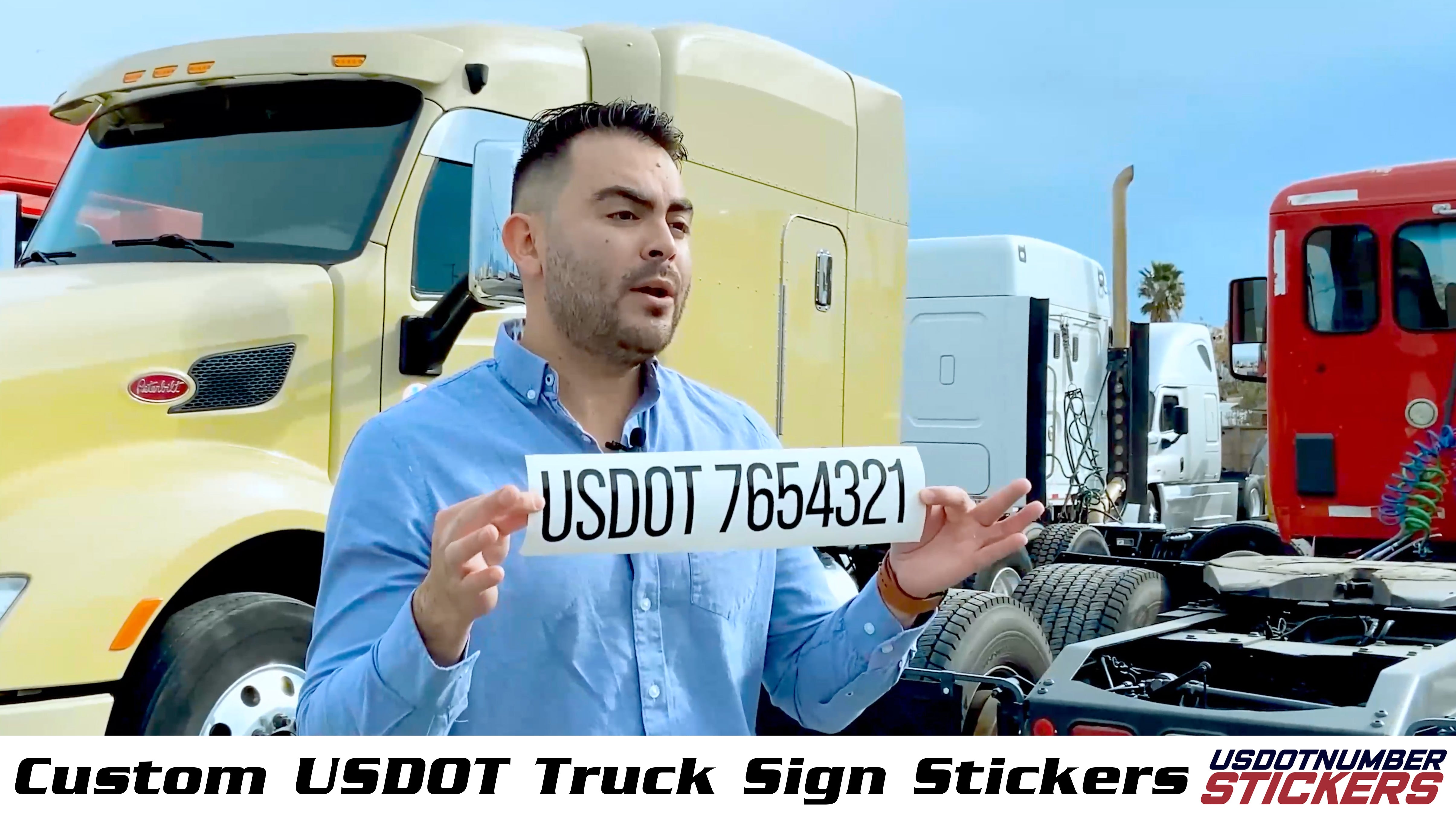 usdot lettering number decal sticker