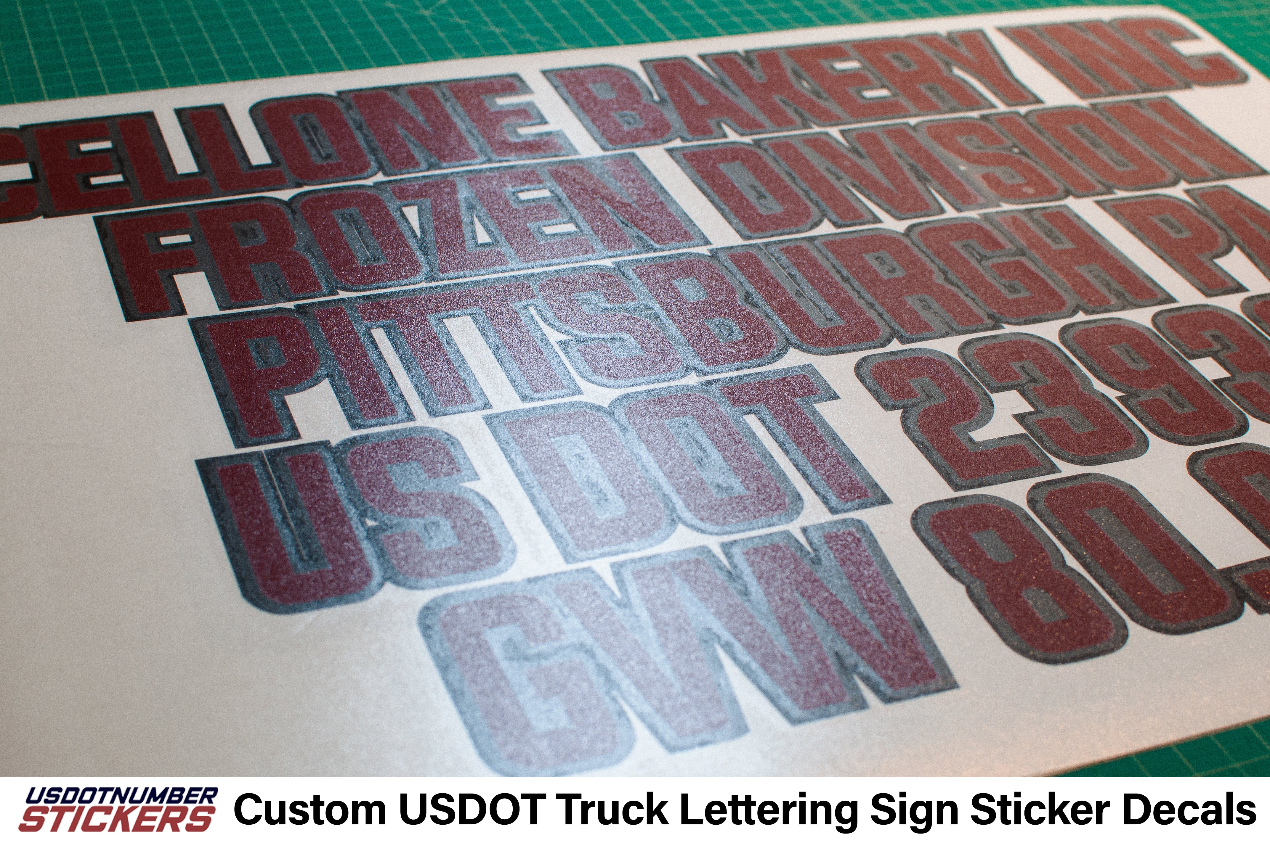 custom two color usdot number sticker decal