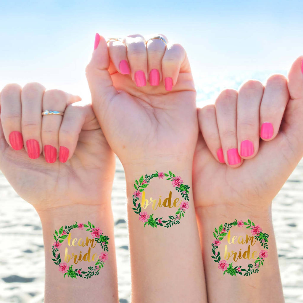 Gold Bachelorette Party Temporary Tattoos - Tropical – cadeauxnicnac