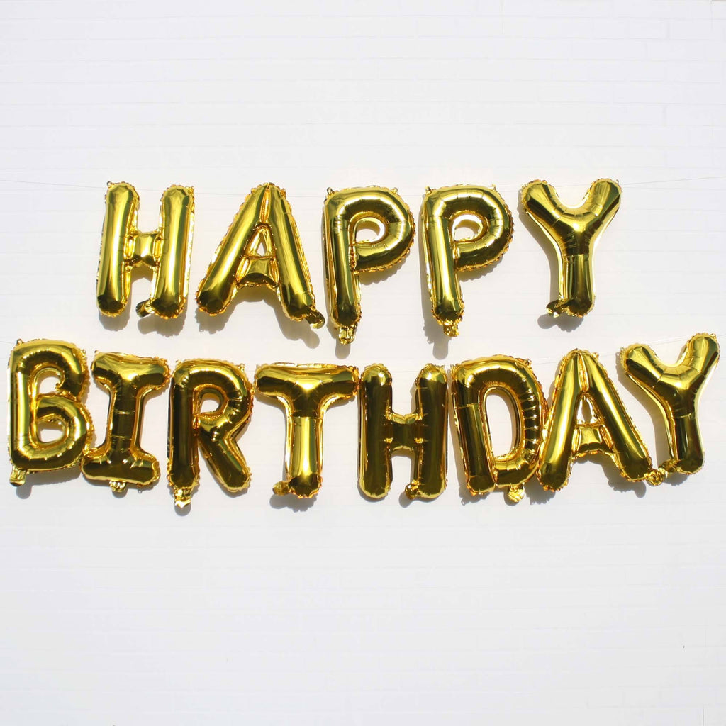 Happy Birthday Balloons Gold | Lively & Co