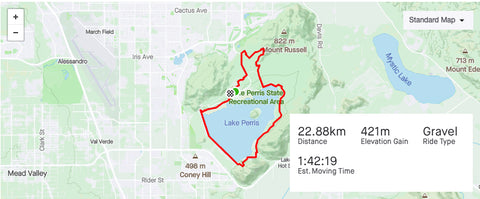 strava bike route around Lake Perris