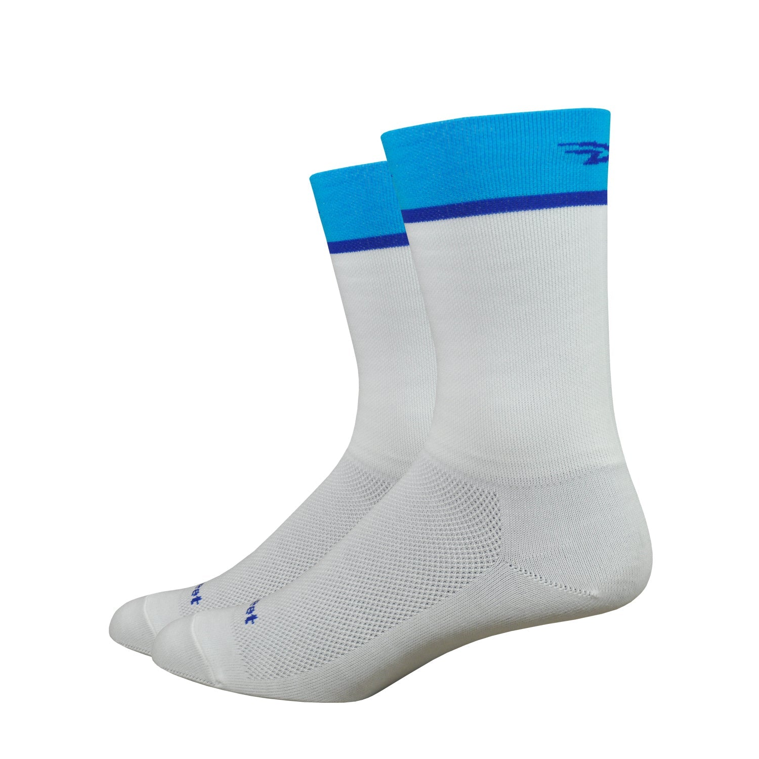 DeFeet Aireator Blue Striped Crew Cycling Socks