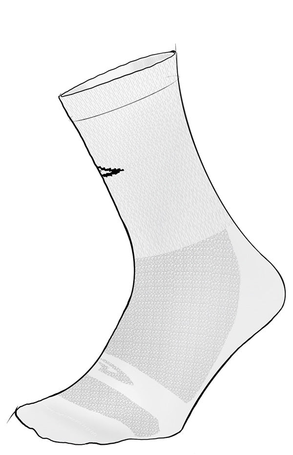 a technical drawing of a Levitator Lite cycling sock