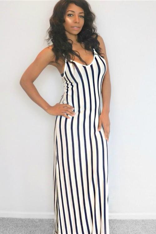 striped summer maxi dress