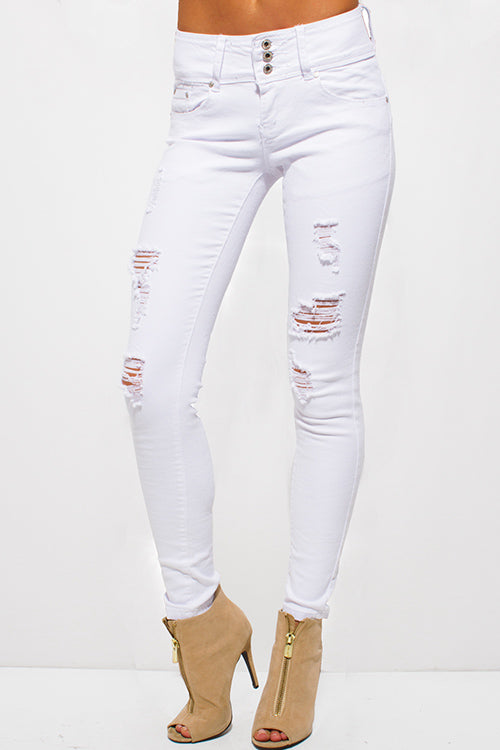 white ripped jeans