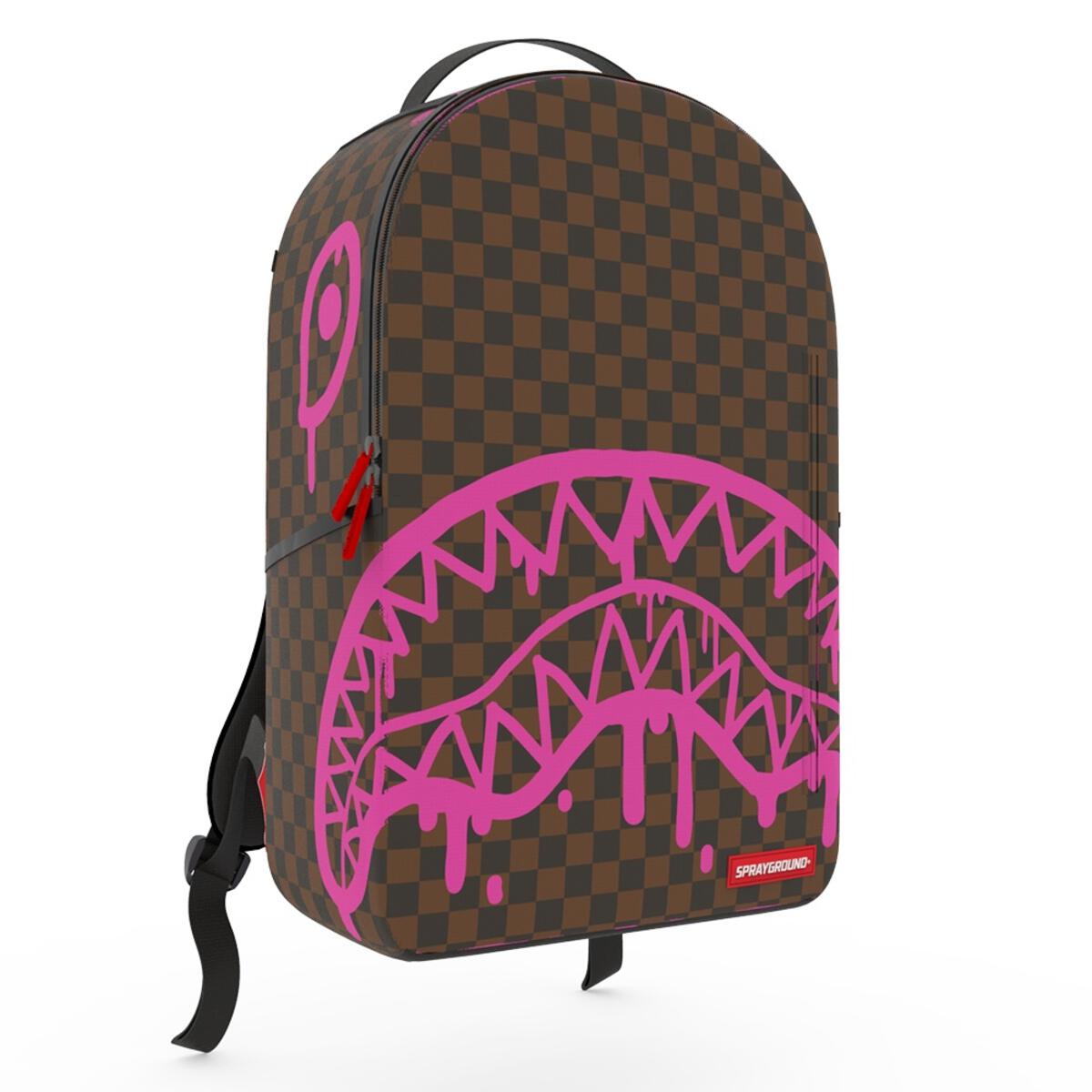 SPRAYGROUND brown case bag pink drip - unique, brown, brown