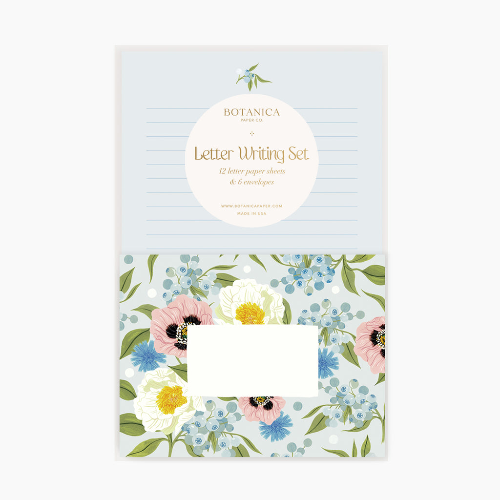 Assorted Wild Flowers lined letter writing paper / 20 sheets in