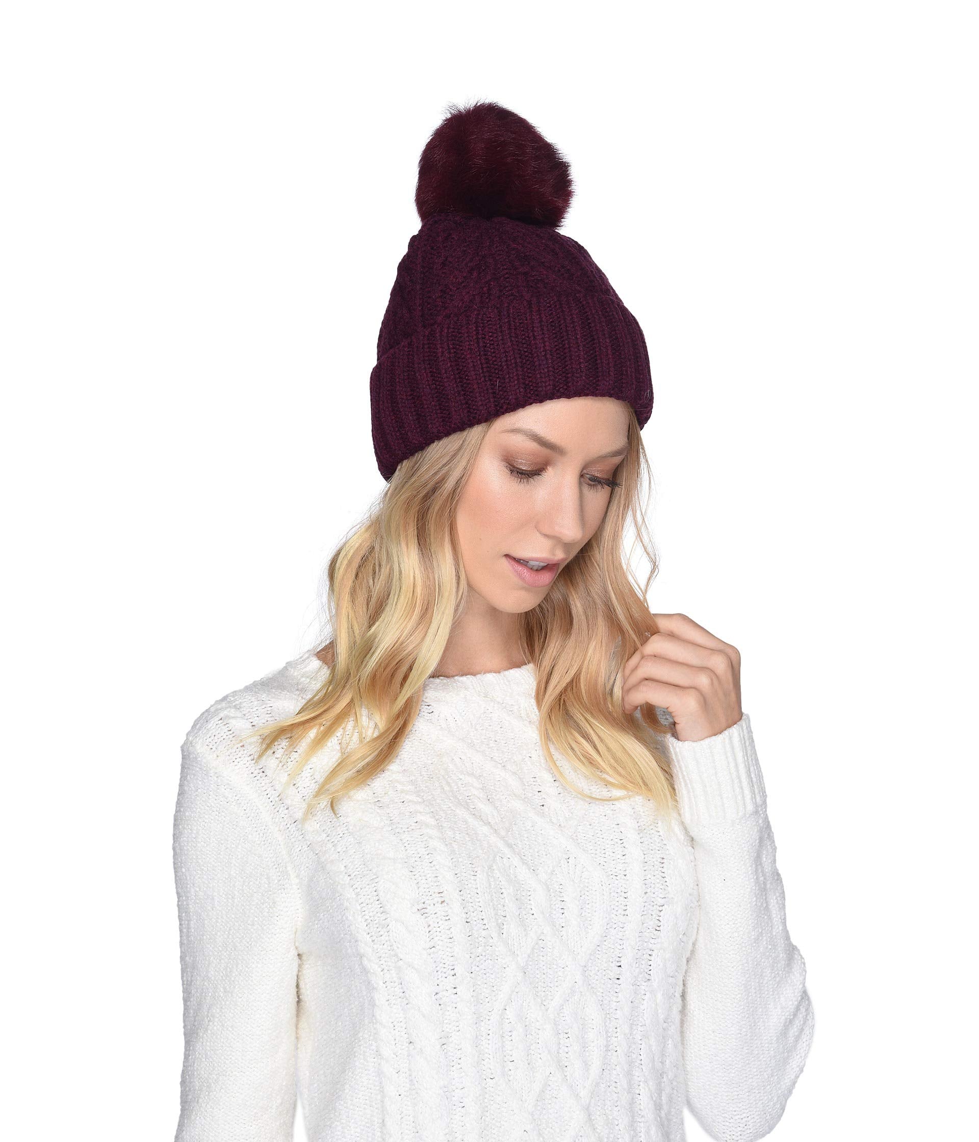 UGG® Cable Knit Pom Beanie – Milano Shoes