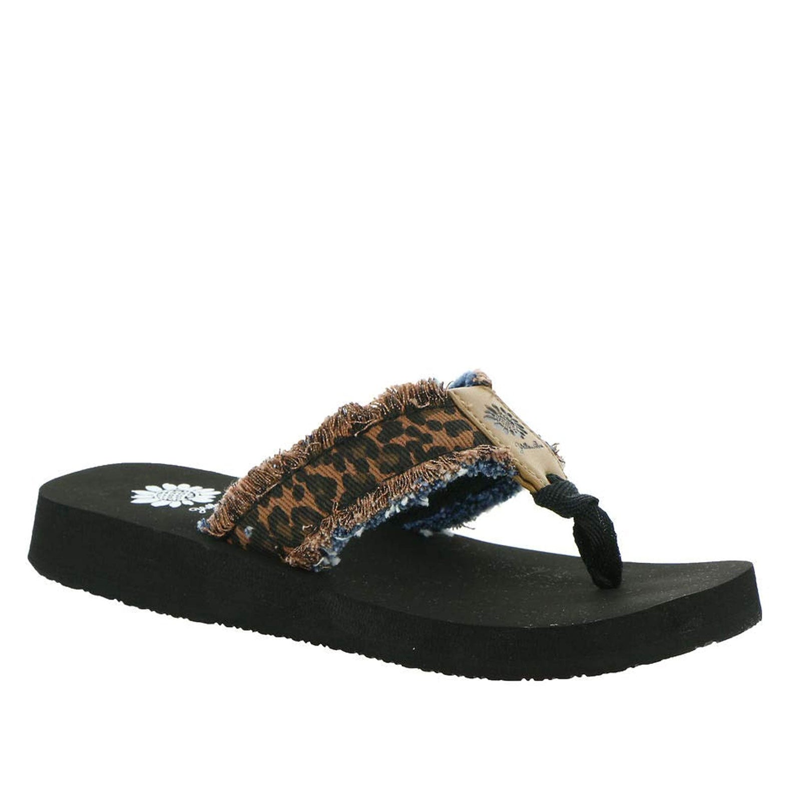 yellow box leopard flip flops