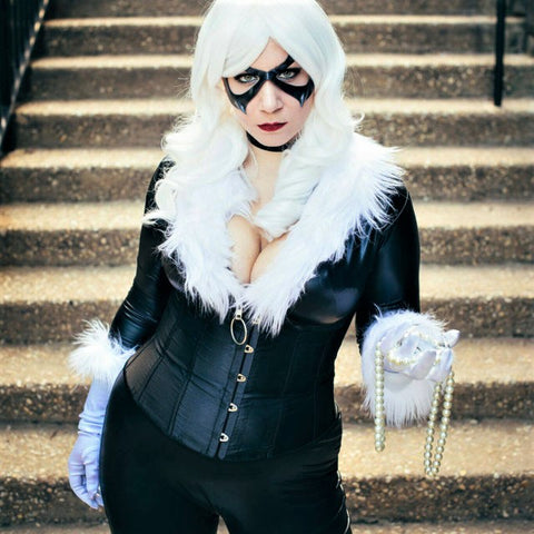 Black Cat cosplay leather mask