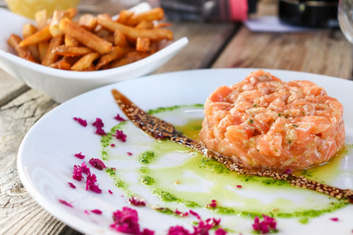 tartare di mango e salmone - Justfruit