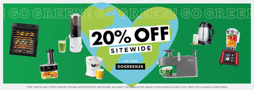 GO GREEM - 20% off sitewide with code GOGREEN20 thru 3/18/24.