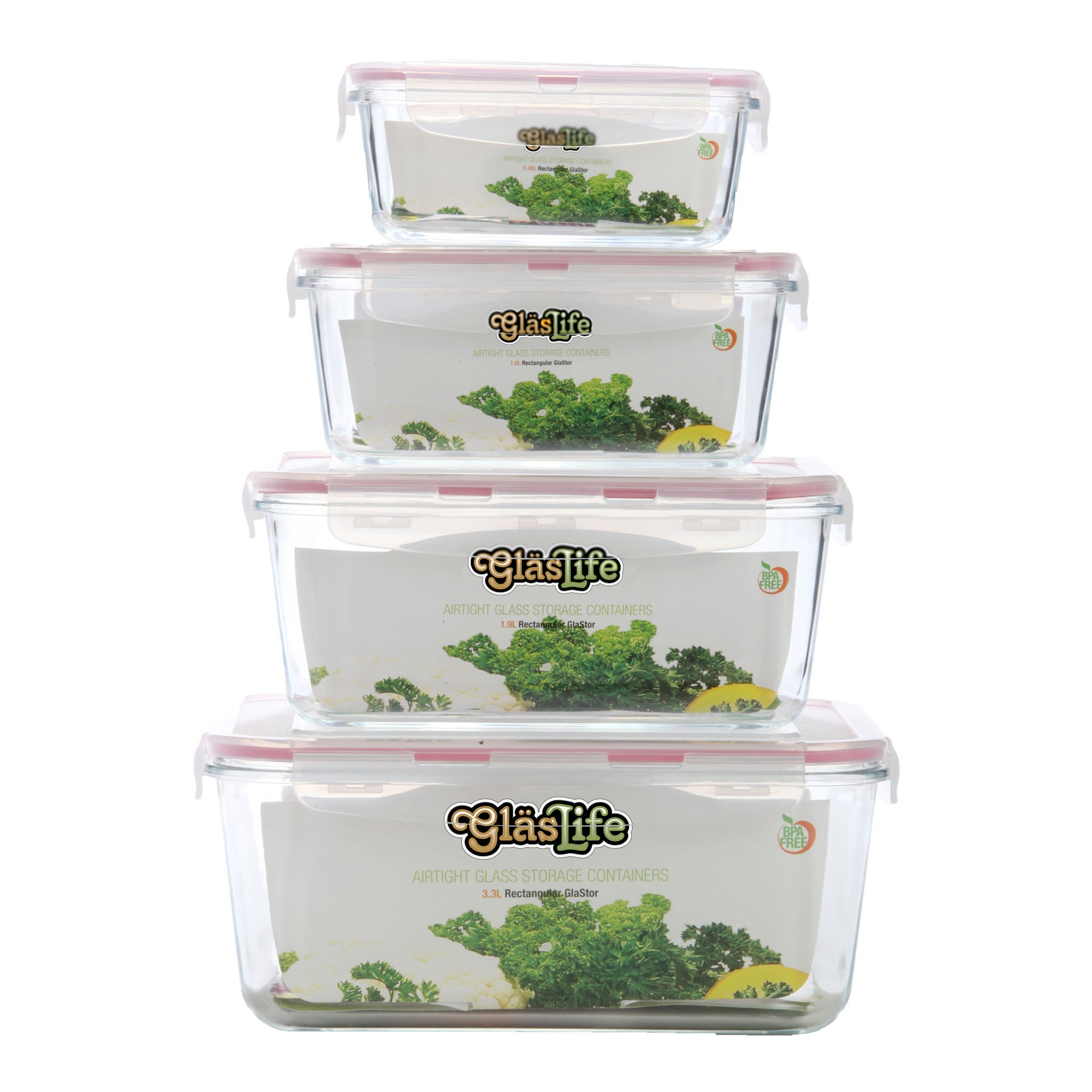 Airtight Food Storage Container Set - 8 Pieces 1.6L - Plastic BPA