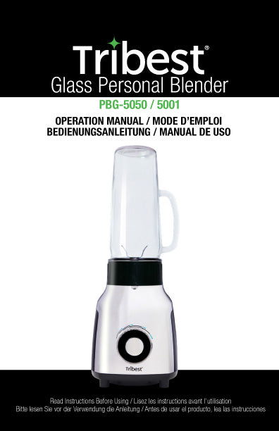 Tribest Glass Personal Blender Chrome