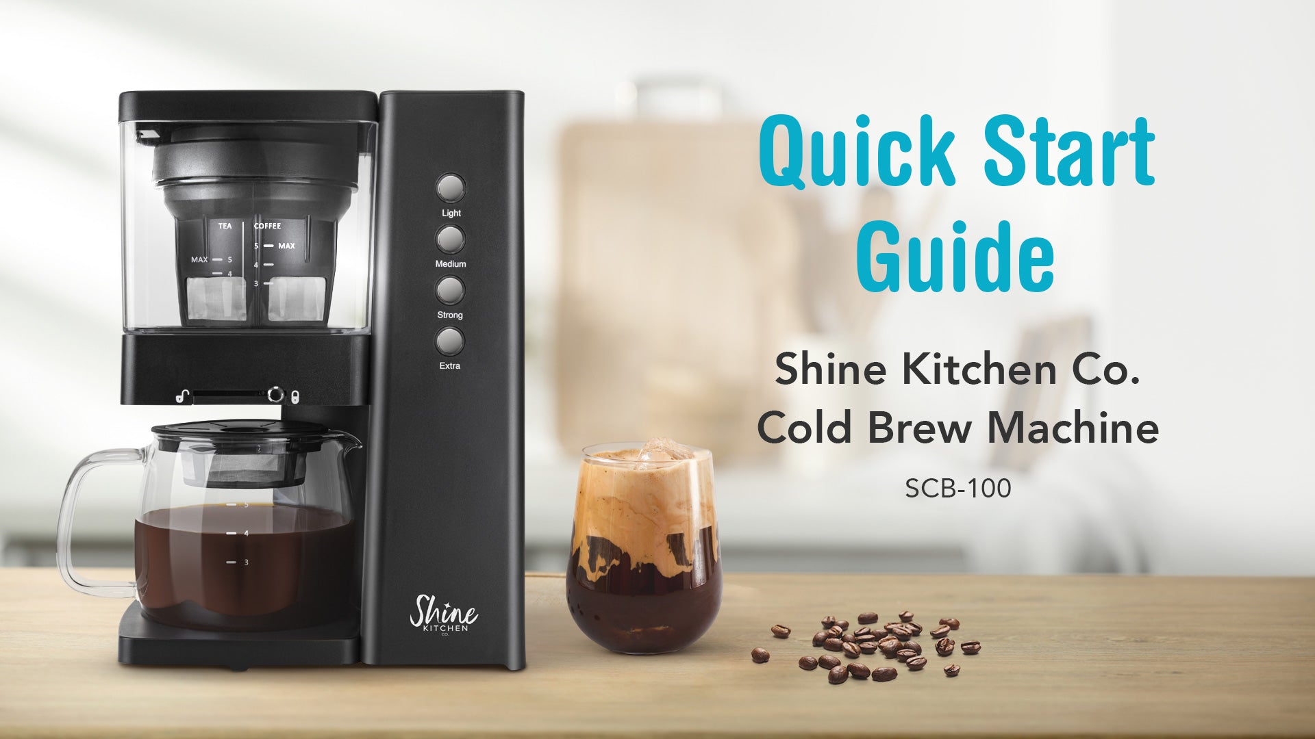 Shine Rapid Cold Brew 5-Cup Coffee Maker and Tea Machine SCB-100-A