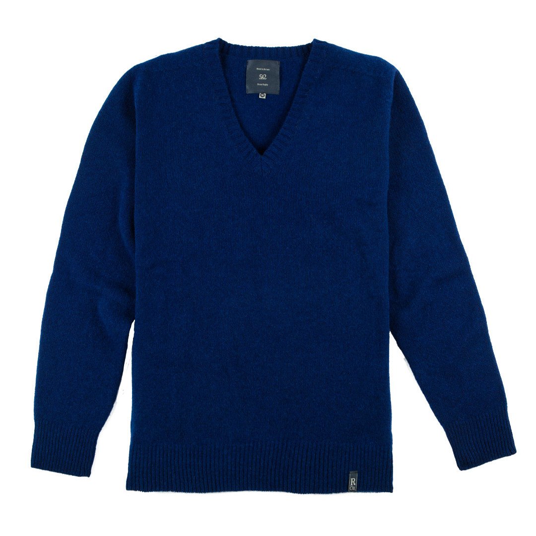 Stockton Cashmere-Wool V Neck Sweater - Ink Blue - CV22 Rugby – CV22 ...