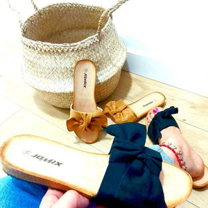 Sandalias planas mujer en colores con lazo DELIRIOh! MODA