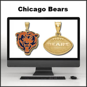 Chicago Bears Bear Logo Silver Pendant