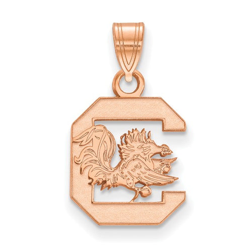 Sterling Silver Rose Gold-plated LogoArt University of South Carolina Small