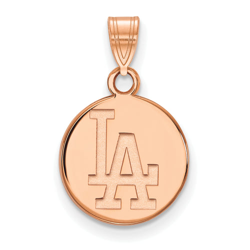  SS Rose Gold-plated MLB LogoArt Los Angeles Dodgers Small Disc