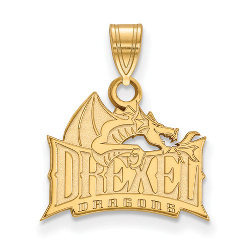 SS w/GP Drexel University Small Dragon Pendant