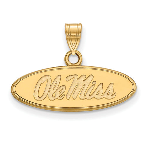 SS w/GP U of Miss Small Oval Ole Miss Pendant