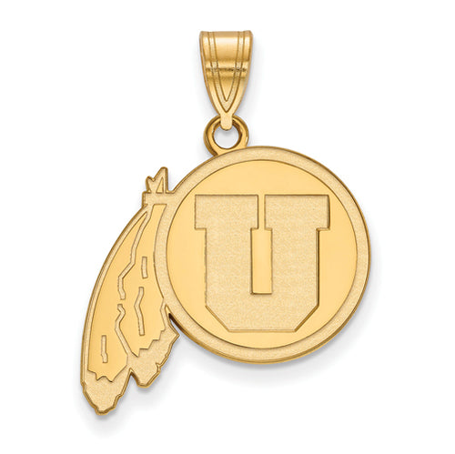 SS w/GP University of Utah Large Pendant